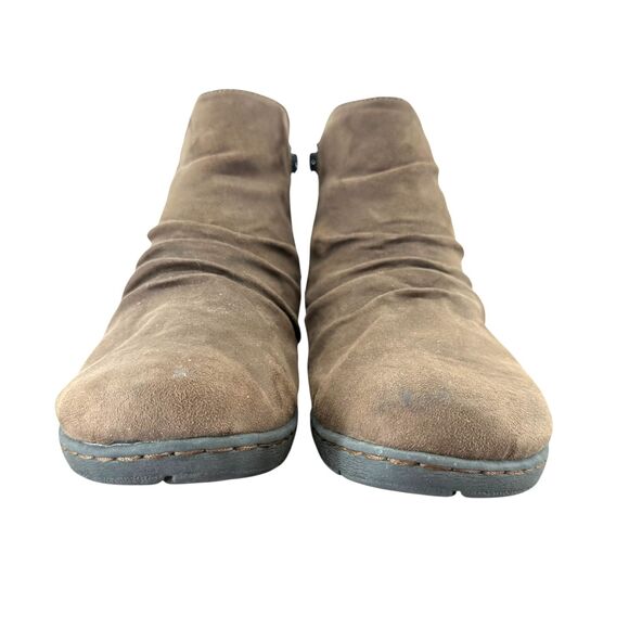 B.O.C Born Concepts Slouch Ankle Boots Size 9 Blanche Brown Buckle Zip Cozy GUC - Picture 14 of 15